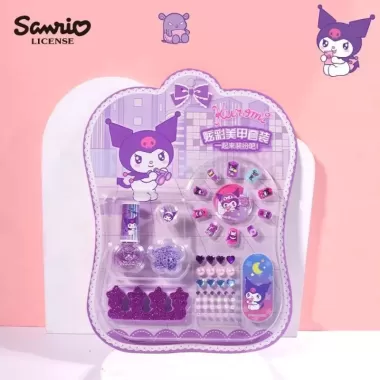 Set Sơn Móng Tay Và Dán Móng Hoạt Hình Melody Kuromi Cinnamaroll Siêu Dễ Thương An Toàn Lành Tính Cho Da Tay Bé 4