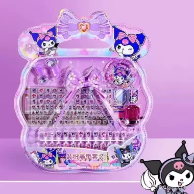Set Sơn Móng Tay Và Dán Móng Hoạt Hình Melody Kuromi Cinnamaroll Siêu Dễ Thương An Toàn Lành Tính Cho Da Tay Bé 6