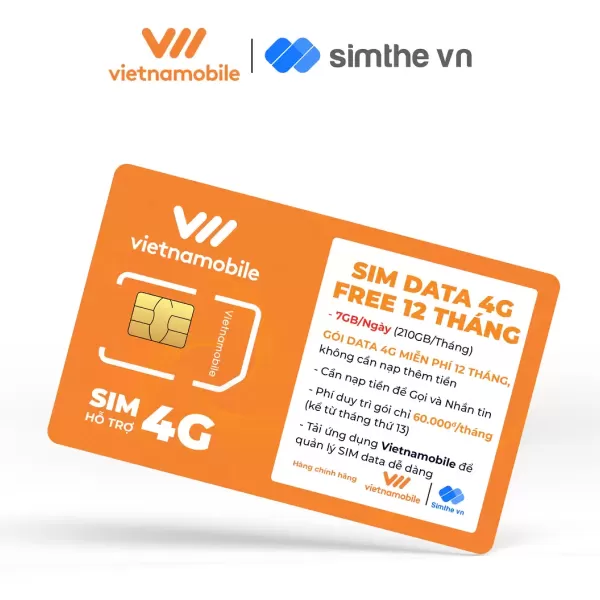 Hình ảnh sản phẩm Sim 4G Trọn Gói 1 Năm Miễn Phí 7GB/Ngày Tốc Độ Cao - Sim 4G Vietnamobile Miễn Phí 12 Tháng Giá Rẻ