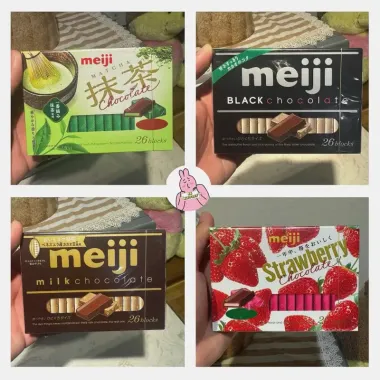 Socola Meiji Nhật bản Hộp 26 thanh Siêu Ngon sẵn 4 vị: Trà xanh, Milk, đen, dâu nội địa nhật 6 Socola Meiji Nhật bản Hộp 26 thanh Siêu Ngon sẵn 4 vị: Trà xanh, Milk, đen, dâu nội địa nhật 6