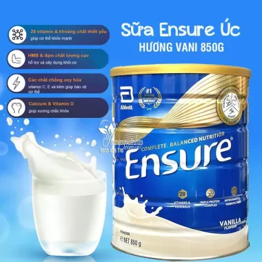 Sữa bột ensure abbott vanilla 850g nội địa Úc hương vani giàu dinh dưỡng hộp 850g - quà tặng mẹ 4
