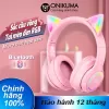 Tai Nghe Chụp Tai Mèo Không Dây Có Mic ONIKUMA B90 Màu Hồng Bluetooth Headphone Gaming Đèn RGB Cho PC Laptop điện thoại 1