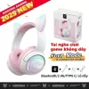 Tai Nghe Chụp Tai Mèo Không Dây Có Mic ONIKUMA B90 Màu Hồng Bluetooth Headphone Gaming Đèn RGB Cho PC Laptop điện thoại 3