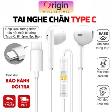 Tai nghe Type C dành cho 16 pro max 15prm và Samsung Xiaimi Oppo cổng type C C nghe gọi đầy đủ bass hay nghe nhạc