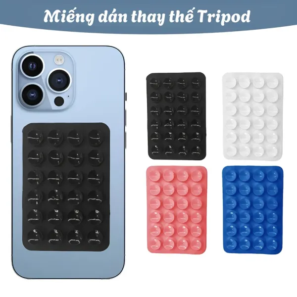 Hình ảnh sản phẩm Tấm Hít Điện Thoại, Miếng Dán Dính Điện Thoại Silicon 2 Mặt 48/80 Giác Hút Dính Mọi Bề Mặt