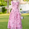 [TẶNG QUẦN/ SẴN] VÁY HAI DÂY BUỘC NƠ THÊU HOA SANG CHẢNH ĐI CHƠI ĐI BIỂN SIÊU XINH 9