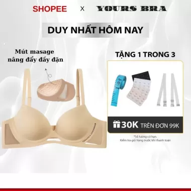 [TĂNG SIZE] Áo Lót Đệm MASSAGE AL207 Su Đúc Mềm, Không Lộ Viền Thoáng Khí Đệm Siêu Mỏng, Chống Xệ - Yours Official 1