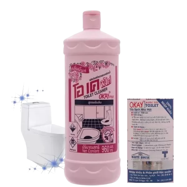Hình ảnh sản phẩm Tẩy Bồn Cầu Okia Thái Lan 960ml Hàng Cực Mạnh Siêu Sạch Đánh Bật Mọi Vết Bẩn