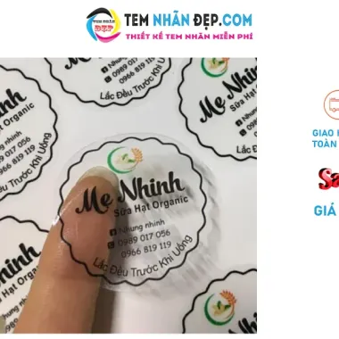 Tem Nhãn Trong Suốt Chống Nước Thiết Kế Yêu Cầu - Giảm 20% còn 20500đ