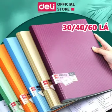 Tệp Đựng Tài Liệu Nhiều Ngăn 40-60 Lá Khổ A4 Bìa Nhựa PP Cao Cấp Đựng Giấy Hồ Sơ Học Sinh VP 4