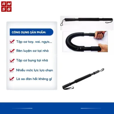 Thanh gậy tập tay lò xo đàn hồi cao cấp - Tập cơ tay vai ngực tại nhà 20kg 30kg 40kg chỉ 65k!