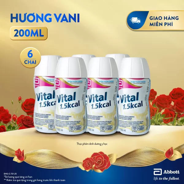 Hình ảnh sản phẩm Thùng 30 Chai Sữa Vital 1.5kcal - Hương Vani, Dành Cho Cơ Thể Kém Dung Nạp Tiêu Hóa (200ml/ chai)