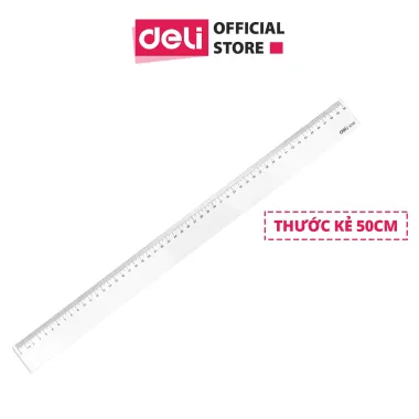 Thước kẻ Deli trong suốt học sinh giá rẻ chỉ 7000đ - Thước kẻ nhựa dễ nhìn chính hãng