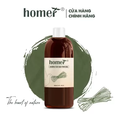 Tinh dầu thơm phòng Sả chanh khuếch tán dạng que gỗ thiên nhiên HOMER dung tích 100ml/250ml - Thơm suốt 600 giờ, khử mùi
