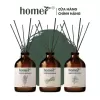Tinh dầu thơm phòng Sả chanh khuếch tán dạng que gỗ thiên nhiên HOMER dung tích 100ml/250ml - Thơm suốt 600 giờ, khử mùi 6
