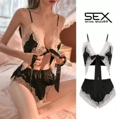 [Tmnz] Bộ đồ lót nữ gợi cảm Quần short voan bên hông Bộ đồ ngủ thông thường CXSE 5