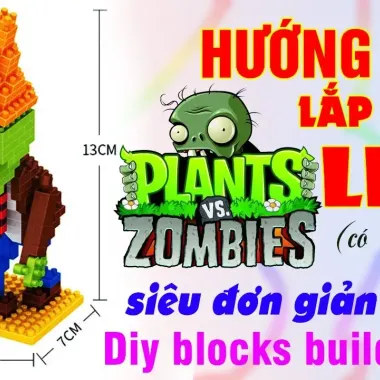 Trò Chơi Plants vs. Mô Hình Lắp Ráp Zombies 3D Độc Đáo 6
