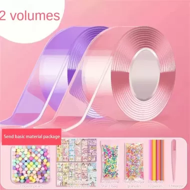 Tự làm keo nano nhào nhạc thổi bong bóng trọn bộ băng nano double-sided paste thổi bong bóng giải nén bộ vật liệu đồ chơi