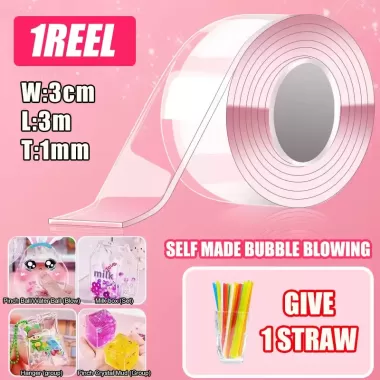 Tự làm keo nano nhào nhạc thổi bong bóng trọn bộ băng nano double-sided paste thổi bong bóng giải nén bộ vật liệu đồ chơi