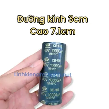 Tụ Lọc Nguồn 80V 10000uF 3x6cm Cho Cục Đẩy B3 - Giá Cực Tốt 44500đ 4