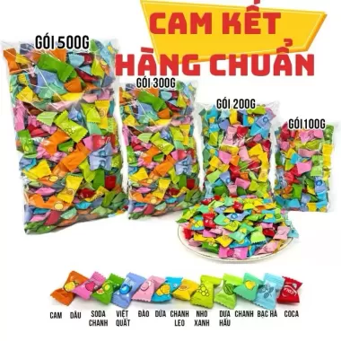 [TỰ MIX] LOẠI XỊN - 1Kg Kẹo Ngậm Trái Cây 12 Vị, Kẹo Ngậm Mini Thơm Miệng Bạc Hà Mát Lạnh 3
