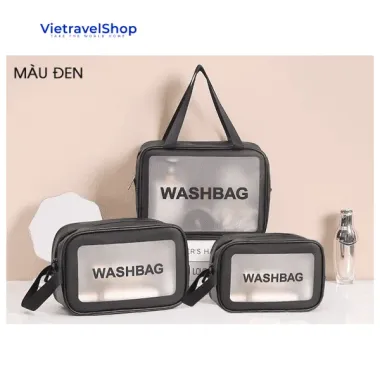 Túi Du Lịch Giấy Chống Thấm Nước Giá Rẻ - Túi Vệ Sinh Mỹ Phẩm Khóa Kéo Tối Giản 98k