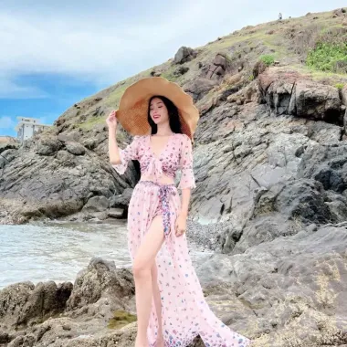 Váy trễ vai đi biển nữ dáng dài maxi hè giá rẻ chỉ 119k Váy kaki maxi cho mùa hè