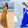Váy trễ vai đi biển nữ dáng dài maxi hè giá rẻ chỉ 119k Váy kaki maxi cho mùa hè 4