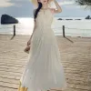Váy trễ vai đi biển nữ dáng dài maxi hè giá rẻ chỉ 119k Váy kaki maxi cho mùa hè 6