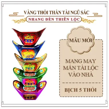 Vàng Thỏi Thần Tài Ngũ Sắc Cao Cấp Giá Rẻ - Giảm 3300đ Còn 15000đ 1