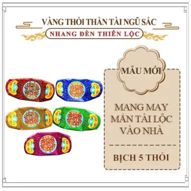 Vàng Thỏi Thần Tài Ngũ Sắc Cao Cấp Giá Rẻ - Giảm 3300đ Còn 15000đ 3