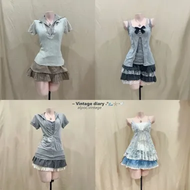 Váy Babydoll Mori Girl Vintage 2hand Nhật Bản Siêu Cute - Chân Váy Xoè Giảm Giá 250K 1