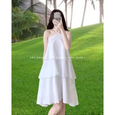 Váy Babydoll Voan Lụa Chiffon Đi Biển Thắt Nơ Cổ Ren Nữ SM25F114 - 395k Giảm Giá Cực Sốt