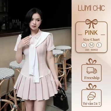 Váy Babydoll Voan Lụa Chiffon Đi Biển Thắt Nơ Cổ Ren Nữ SM25F114 - 395k Giảm Giá Cực Sốt