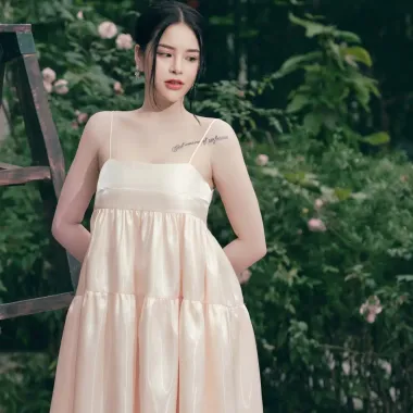 Váy Babydoll Voan Lụa Chiffon Đi Biển Thắt Nơ Cổ Ren Nữ SM25F114 - 395k Giảm Giá Cực Sốt