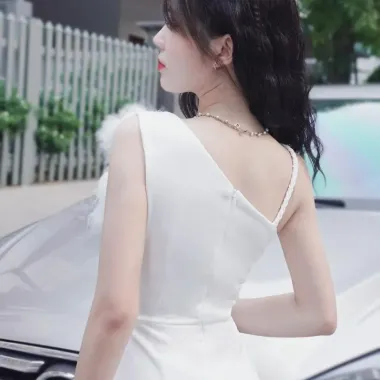 Váy đầm trắng đi tiệc tùng xoè 2 tầng tay cánh dơi November4th 4