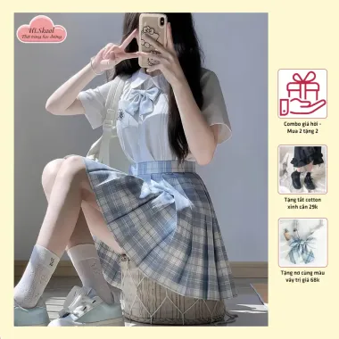 Váy Đồng Phục Kẻ Sọc Phong Cách Nhật Bản Preppy Xếp Ly Cao Cấp Giá 382.554đ Giảm Từ 485.844đ 3