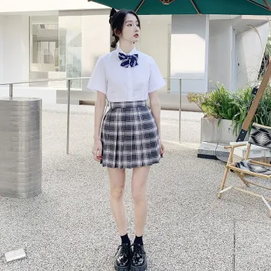 Váy Đồng Phục Kẻ Sọc Phong Cách Nhật Bản Preppy Xếp Ly Cao Cấp Giá 382.554đ Giảm Từ 485.844đ 4