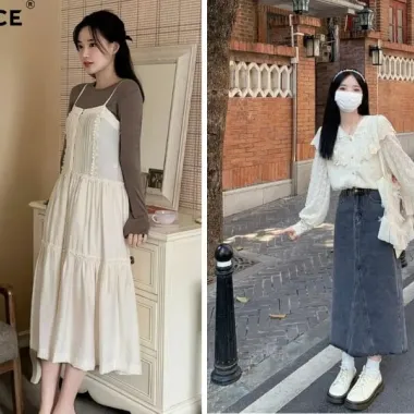 Váy Hàn Quốc Thiết Kế Nhiều Lớp Hai Mảnh Dài Mùa Hè Giảm Giá Cực Sốc Chỉ 360348đ 1