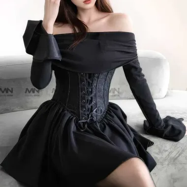 Váy Mini Bí Trễ Vai Corset Fluffy Dress NUAGE Giảm 21% - Chỉ 435000Đ