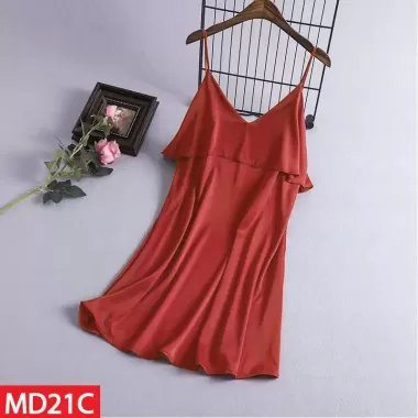 Váy Ngủ Nữ Lụa Satin Trơn Dáng Xuông Liền Thân AD-21 6