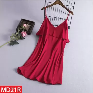 Váy Ngủ Nữ Lụa Satin Trơn Dáng Xuông Liền Thân AD-21 7