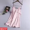 Váy Ngủ Nữ Lụa Satin Trơn Dáng Xuông Liền Thân AD-21 8