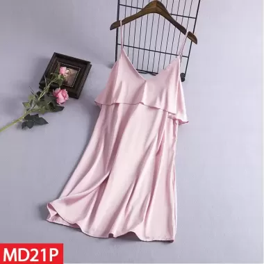 Váy Ngủ Nữ Lụa Satin Trơn Dáng Xuông Liền Thân AD-21 8