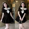 Váy nữ - Đầm dự tiệc thiết kế chiết eo che khuyết điểm tốt consert thủy thủ , phong cách Preppy học sinh VB06 1