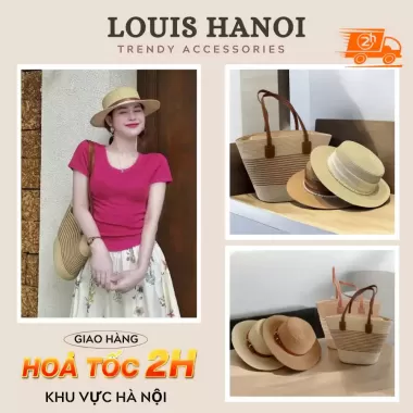 [XẢ HÀNG]Combo Túi Mũ Cói Đi Biển Phối Đai Da Phong Cách Hàn Quốc Nón Cói Che Nắng Đi Chơi Đi Du Lịch T17M17 QO SHOP 9