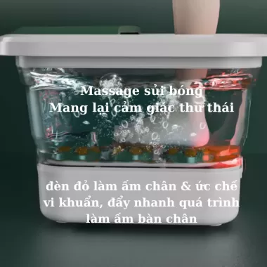 (XẢ KHO) Máy ngâm chân massage MICOE tự động 30 con lăn- tự động làm ấm nước, chống giật, sủi bọt, app điều khiển 6