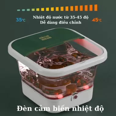 (XẢ KHO) Máy ngâm chân massage MICOE tự động 30 con lăn- tự động làm ấm nước, chống giật, sủi bọt, app điều khiển 10