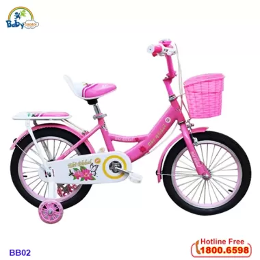 Xe đạp trẻ em Beige,xe đạp cho bé 2 tuổi,12 inch màu hồng xe đạp bé gái 7