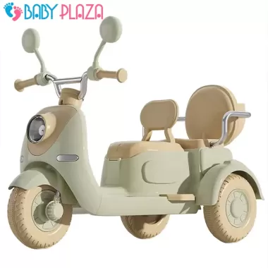 Xe máy điện 2 chỗ ngồi MẪU MỚI NHẤT W2888 có bàn đạp chân ga Đồ Chơi Toys Pin 7